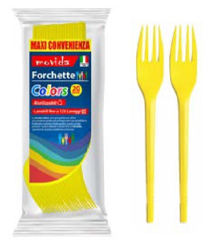 MOVIDA FORCHETTE RIUTILIZZABILI 20PZ GIALLO