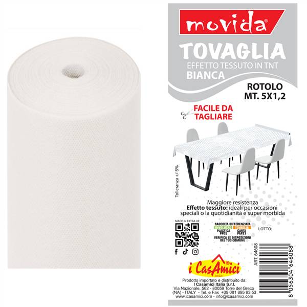 MOVIDA TOVAGLIA A ROTOLO TNT 5MTX1,2 BIANCO