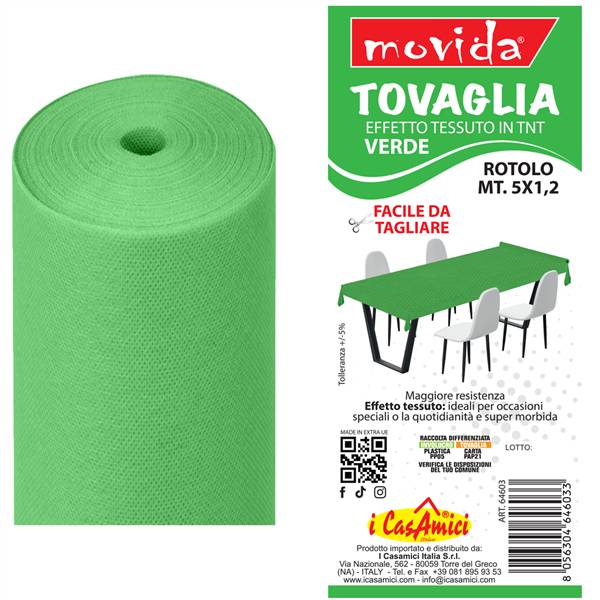 MOVIDA TOVAGLIA A ROTOLO TNT 5MTX1,2 VERDE