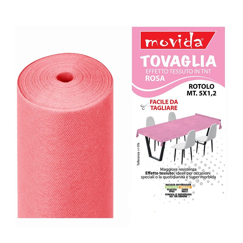 MOVIDA TOVAGLIA A ROTOLO TNT 5MTX1,2 ROSA